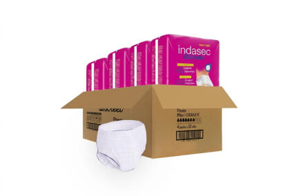 Ropa Interior Absorbente Indasec Plus talla L (Pack 4x12UN)